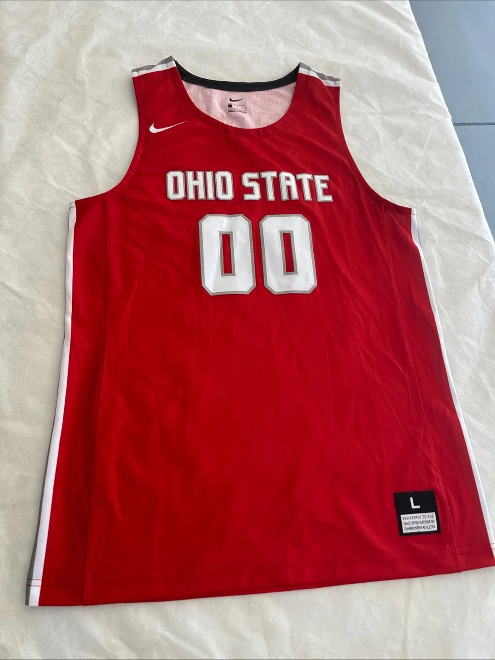 Men’s Nike Red Ohio State Basketball Jersey with White Accents